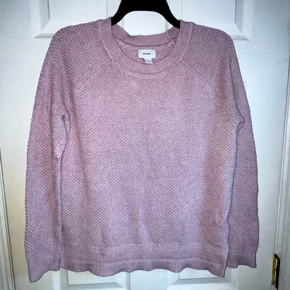 Old Navy lilac sweater size L with minor issues